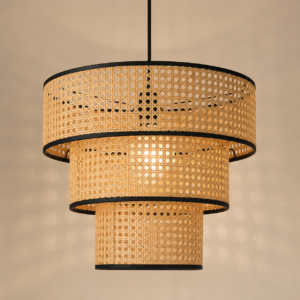 195eed14-a8a1-4e67-bc3b-91ba1d229e2a Natural Cane Three-Tier Pendant Light